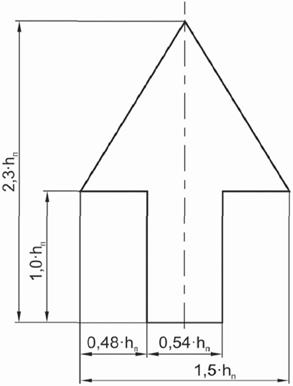 Форма, размеры, размещение стрелок Тип 1