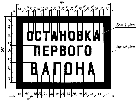 Знак "ОСТАНОВКА ПЕРВОГО ВАГОНА"